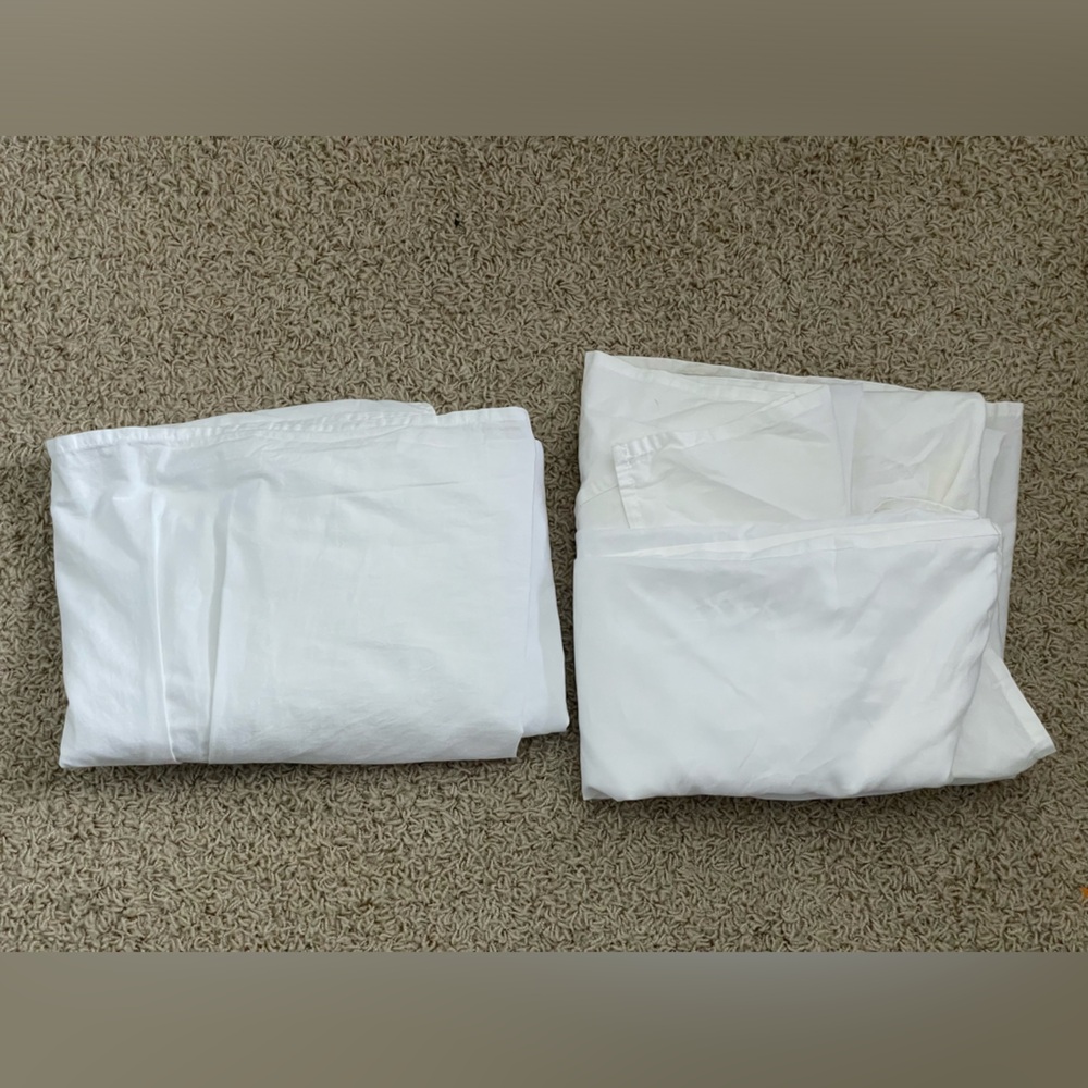 Set of 2 White Crib Skirts
